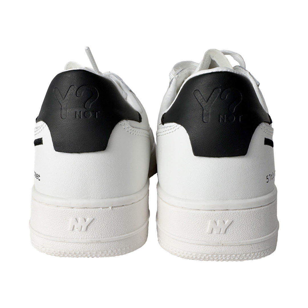 Sneaker Uomo YNOT? in Vera Pelle Bianca e Tallone Nero