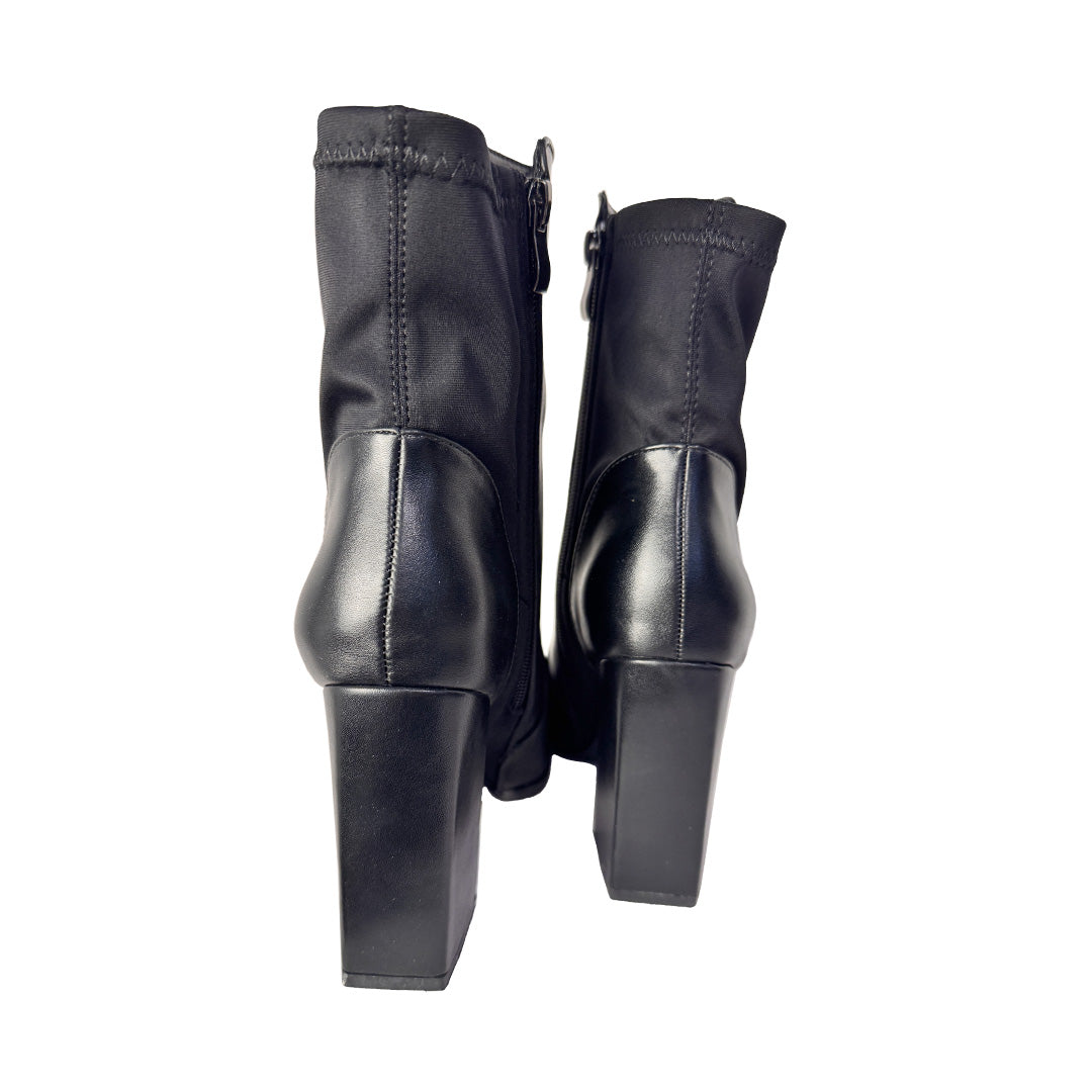 Tronchetto Donna Karos Nero Effetto Calza - Tacco 9 cm e Suola Antiscivolo