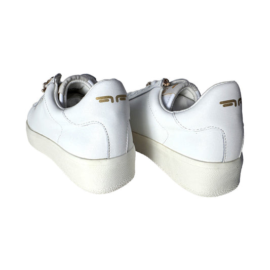 Sneaker Fornarina White in Ecopelle con Ciondolo Gioiello