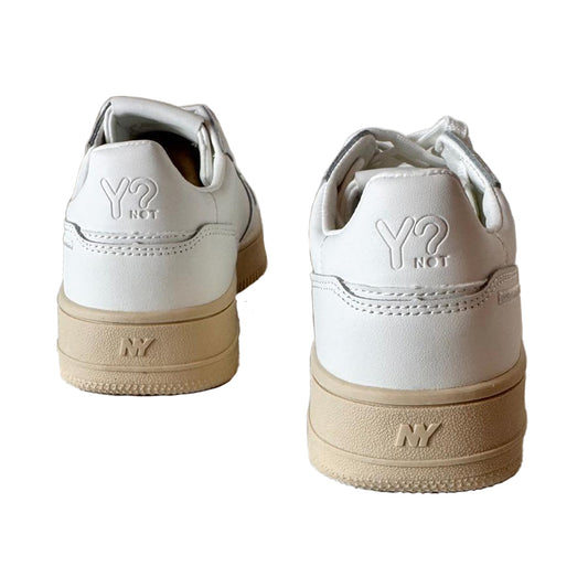 Sneaker YNOT? in Pelle Bianca con Suola Platform Beige