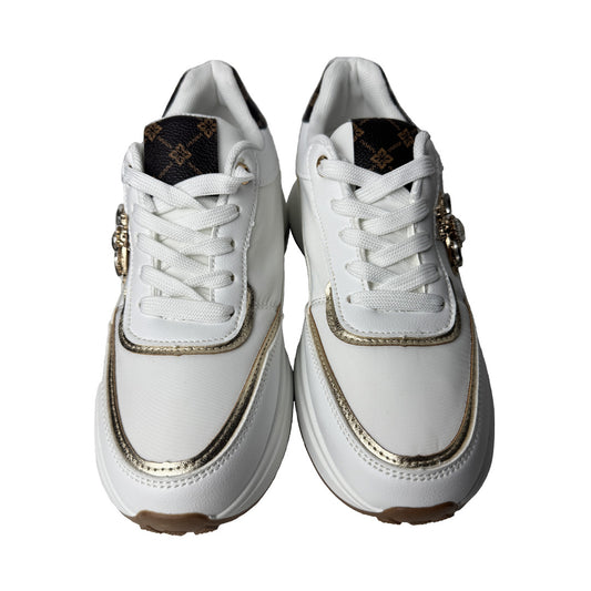 Sneaker Defilè Bianca Broccata con Ape Gioiello – Chunky Trendy Outlet