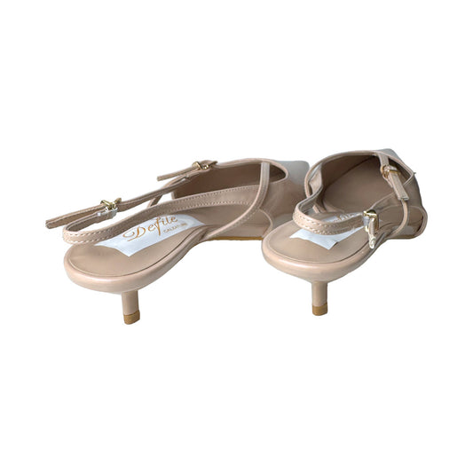 Defilè Slingback Nude Vernice Stile Anni ’20 – Tacco 3 cm con Stringhe