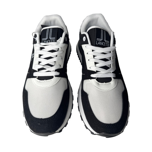 Lancetti Sneaker Uomo Bicolore Bianco e Nero – Suola Running