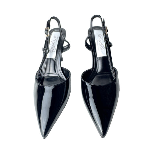 Chanel nera vernice Defilè con braccialetto – Tacco 8 cm