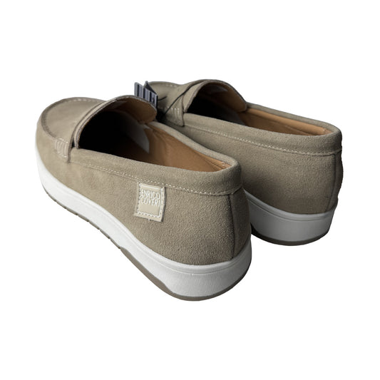 Mocassino Uomo Beige Enrico Coveri in camoscio con suola bicolore