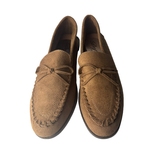 Mocassino Donna Camoscio Cognac con Fiocco e Cucitura Moccasin Flat – Defilè
