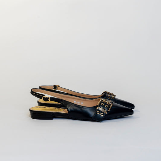 slingback nero con fibbia