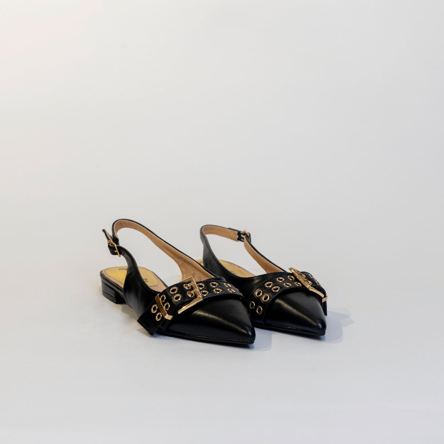 slingback nero con fibbia