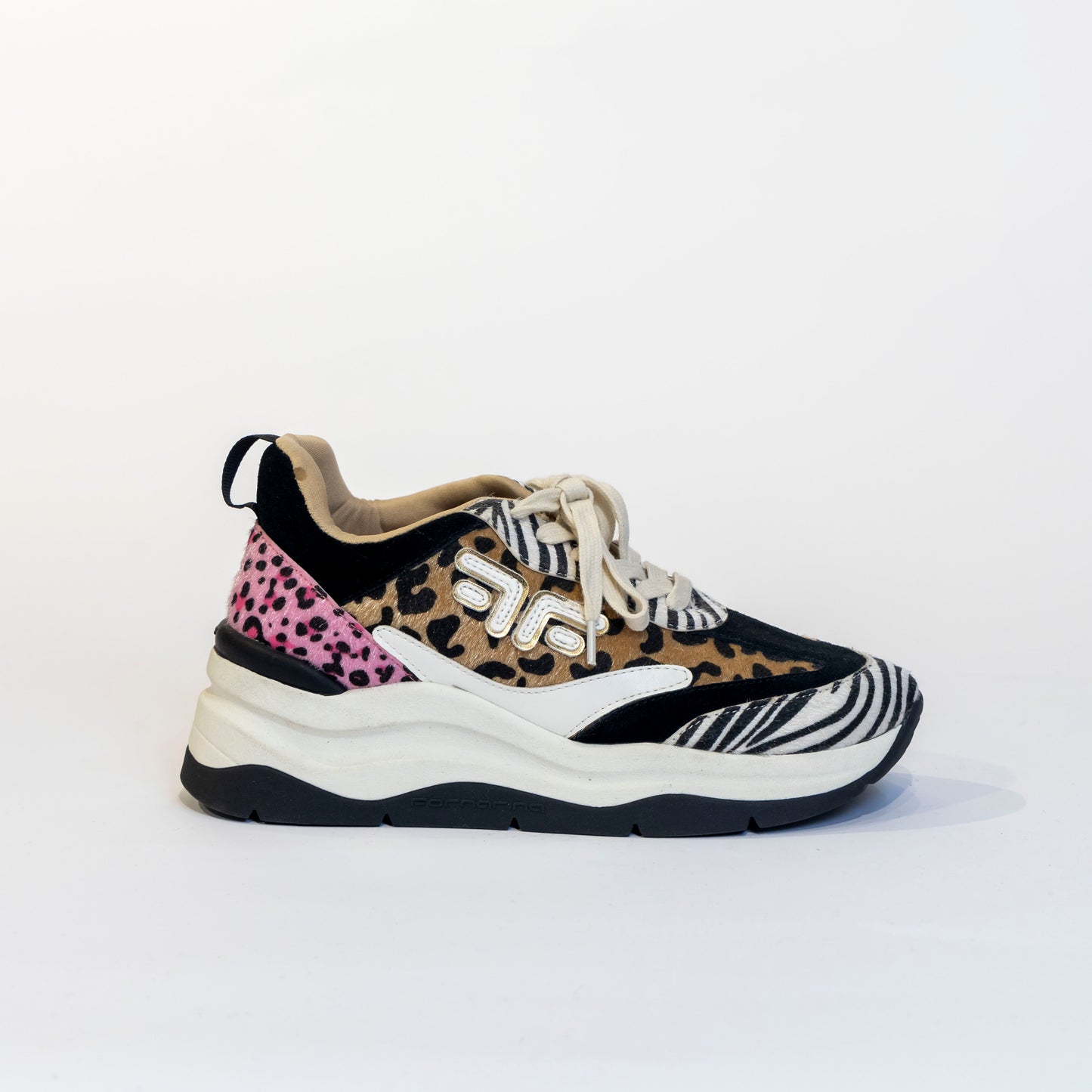 Sneakers Fornarina Animalier Multicolor: Grinta e Comfort in Camoscio