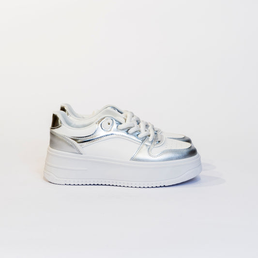 Sneakers bianco e argento