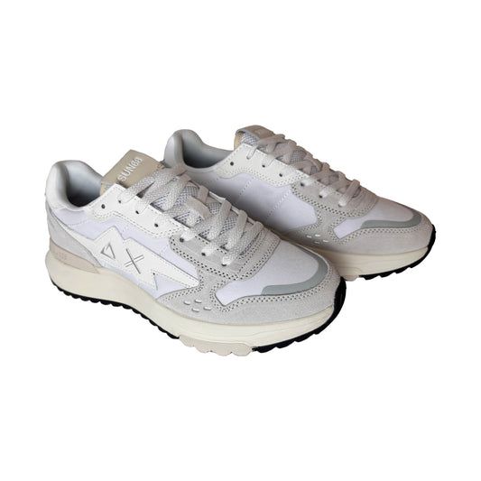 Sneaker Uomo Sun68 AX Bianca in Tela e Suede | Logo Laterale