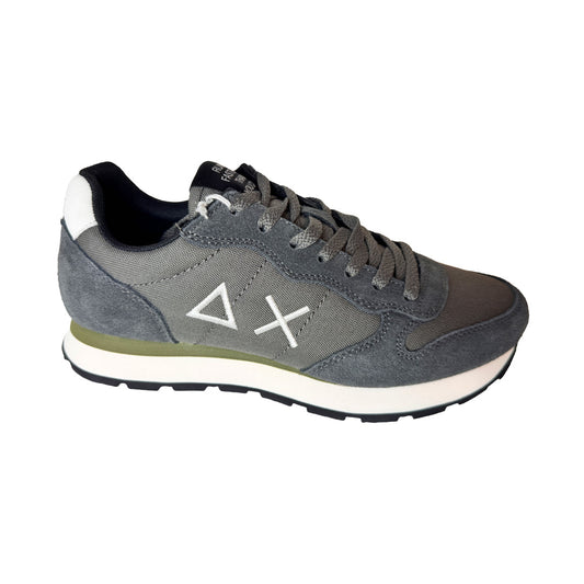Sneaker Uomo Ax Sun68 Grigio Scuro - Suede, Tela e Tallone Bianco