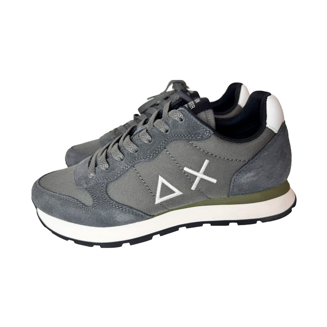Sneaker Uomo Ax Sun68 Grigio Scuro - Suede, Tela e Tallone Bianco