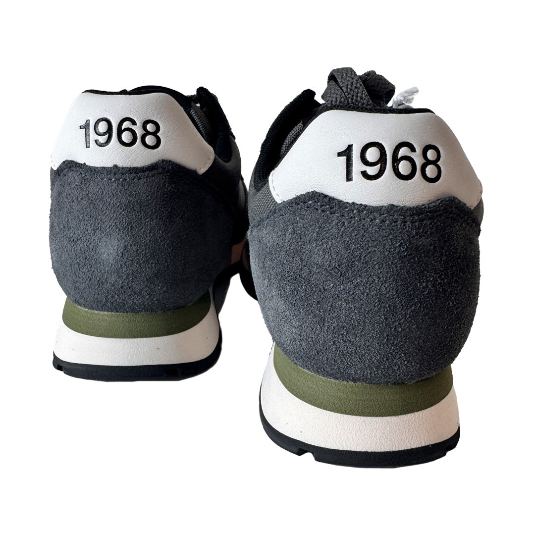 Sneaker Uomo Ax Sun68 Grigio Scuro - Suede, Tela e Tallone Bianco