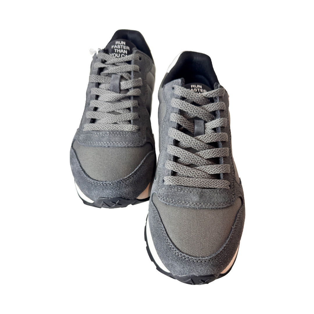 Sneaker Uomo Ax Sun68 Grigio Scuro - Suede, Tela e Tallone Bianco