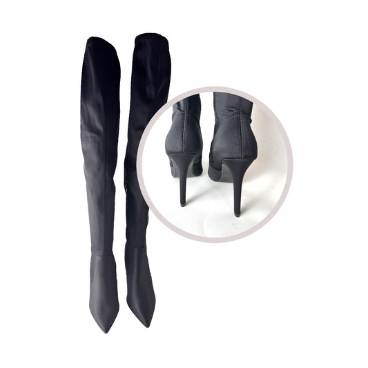 Stivale Donna 'Rosso di Sera' - Tacco 10 | Lycra Effetto Calza Aderente