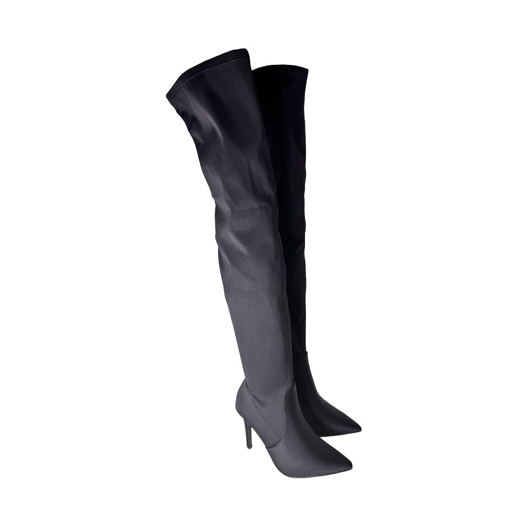 Stivale Donna 'Rosso di Sera' - Tacco 10 | Lycra Effetto Calza Aderente