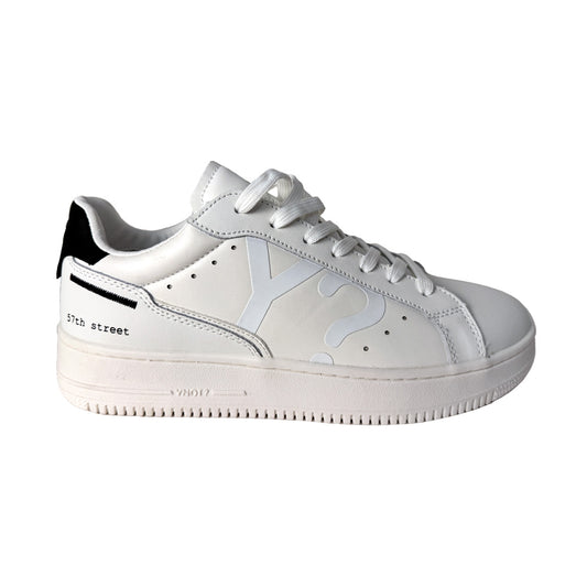 Sneaker Uomo YNOT? in Vera Pelle Bianca e Tallone Nero