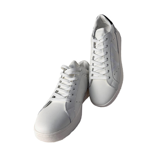 Sneaker Uomo YNOT? in Vera Pelle Bianca e Tallone Nero