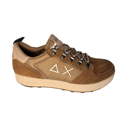 Sneaker Uomo Ax Sun68 Suede & Tela Marrone - Design Esclusivo