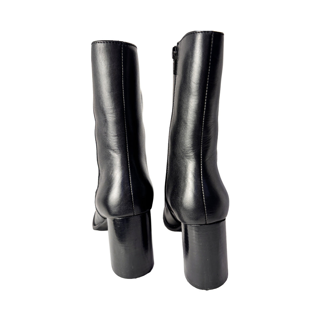 Tronchetto Donna Estrodonna in Pelle Nera con Catena Antracite