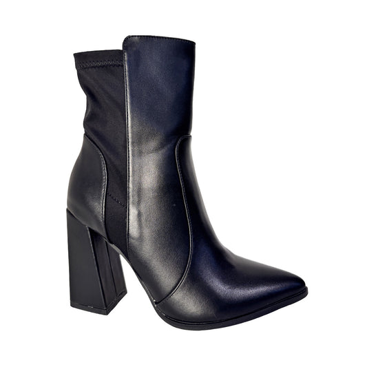 Tronchetto Donna Karos Nero Effetto Calza - Tacco 9 cm e Suola Antiscivolo