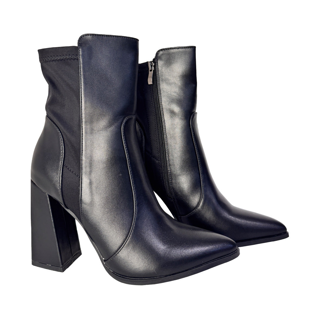 Tronchetto Donna Karos Nero Effetto Calza - Tacco 9 cm e Suola Antiscivolo