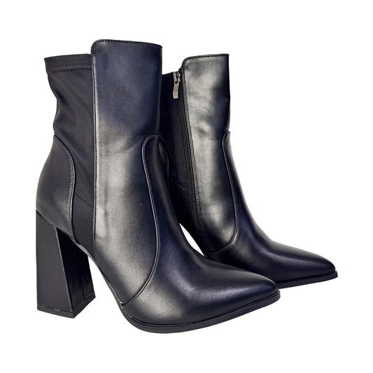 Tronchetto Donna Karos Nero Effetto Calza - Tacco 9 cm e Suola Antiscivolo