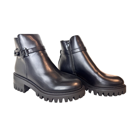 Beatles Donna Ecopelle Nera - Base Antiscivolo e Catena Caviglia