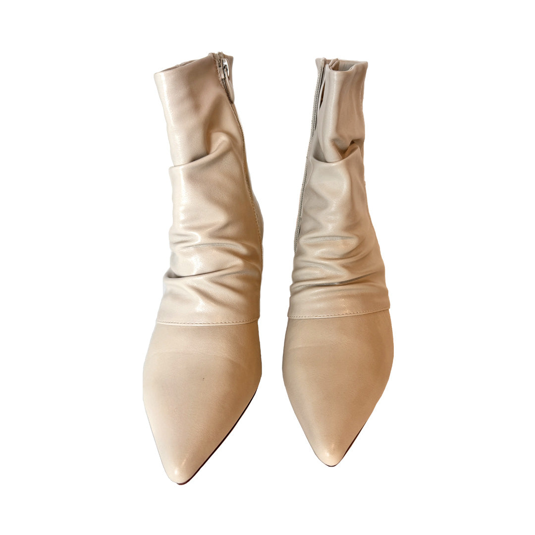 Tronchetto Donna C'est Moi Beige Ecopelle - Effetto Drappeggio e Tacco 5 cm