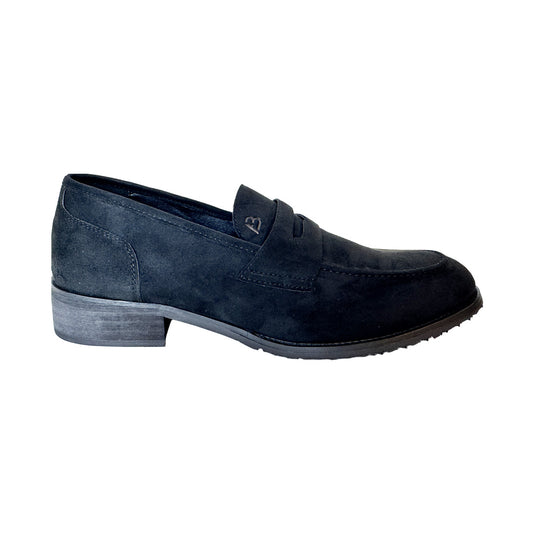 Mocassino Nero Antonio Basile Tacco 10mm | Suede Elegante e Praticità