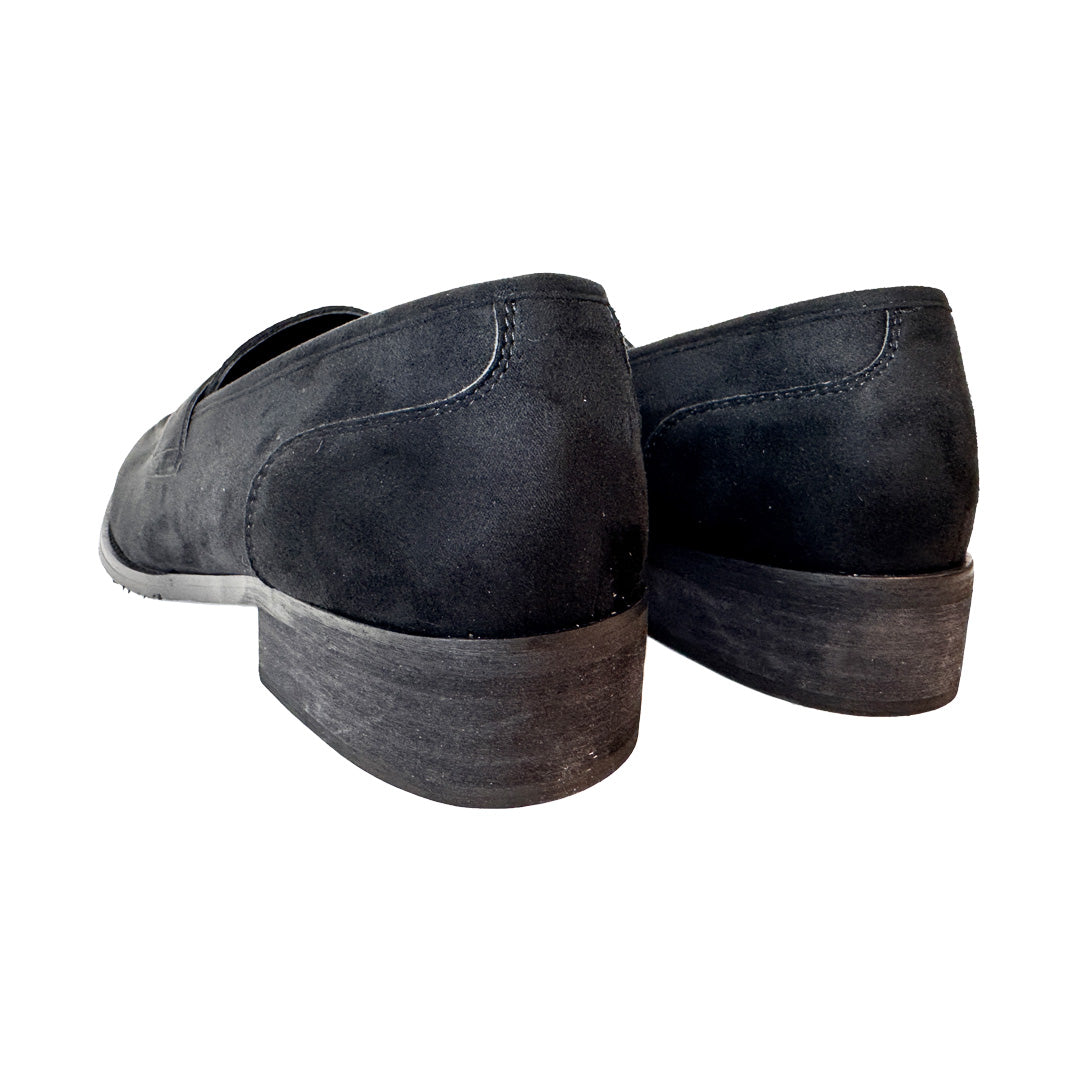 Mocassino Nero Antonio Basile Tacco 10mm | Suede Elegante e Praticità