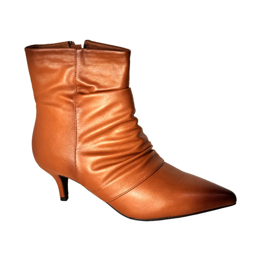 Tronchetto Donna C'est Moi Camel Ecopelle - Effetto Drappeggio e Tacco 5 cm