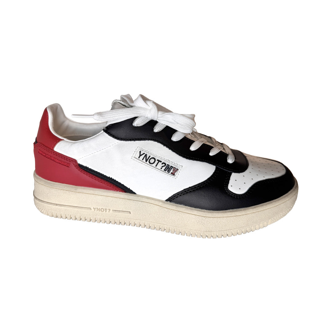 Sneaker Uomo YNOT? Pelle Bianco Nero Rosso | Altezza 20 cm