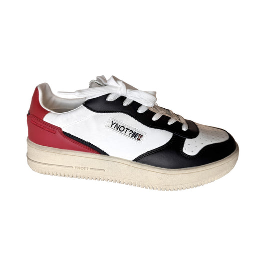Sneaker Uomo YNOT? Pelle Bianco Nero Rosso | Altezza 20 cm