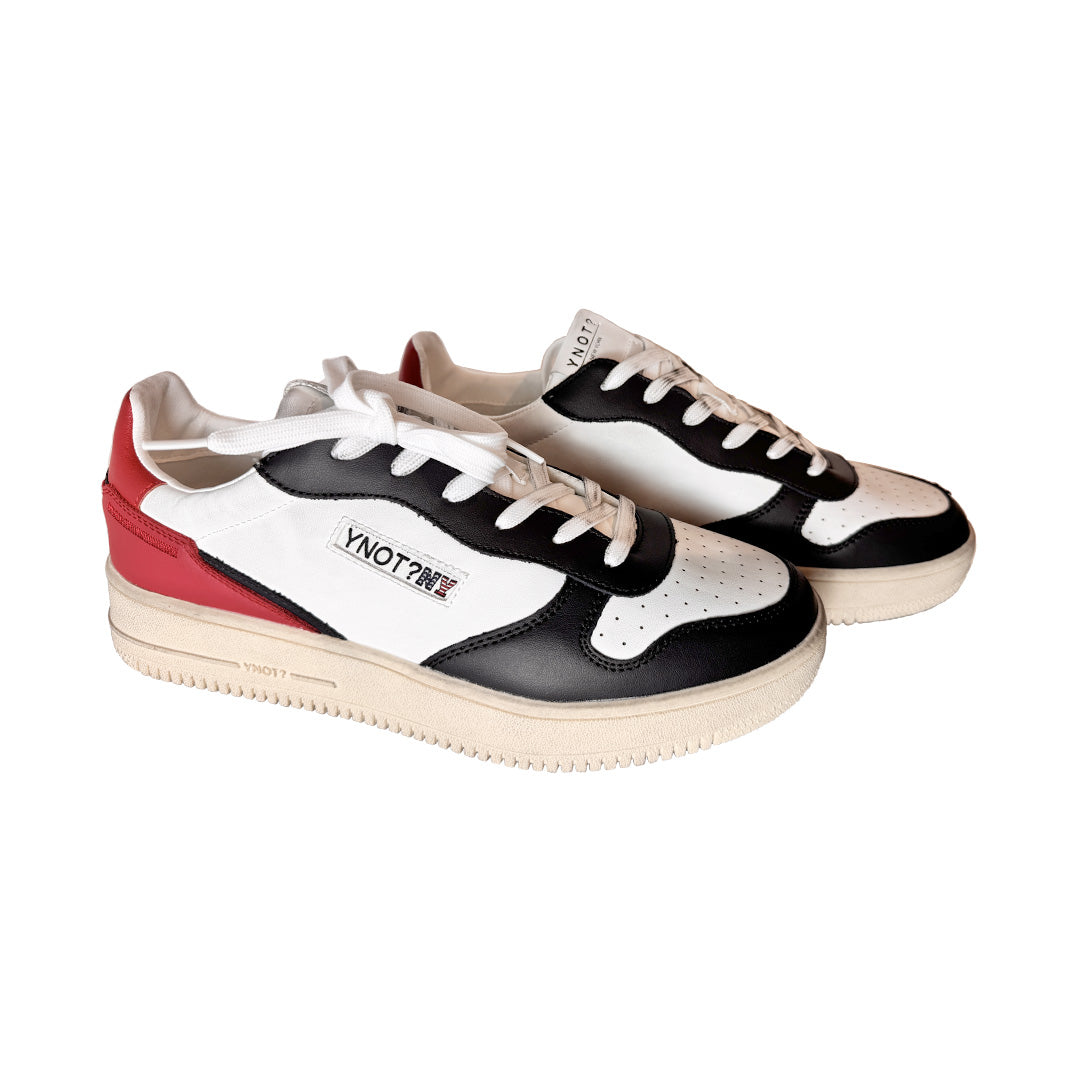 Sneaker Uomo YNOT? Pelle Bianco Nero Rosso | Altezza 20 cm