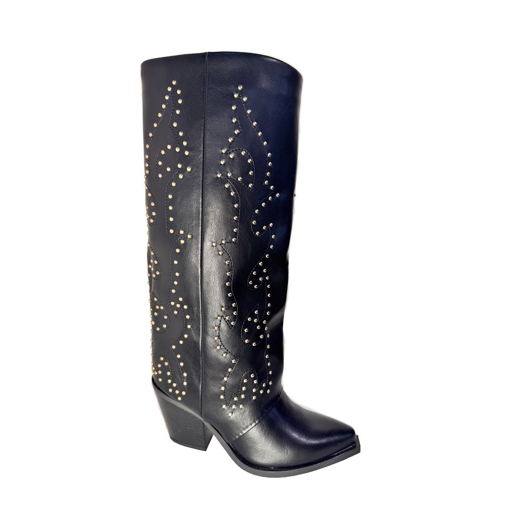 Texano Rosso di Sera Nero – Borchie Oro