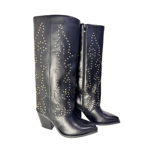 Texano Rosso di Sera Nero – Borchie Oro