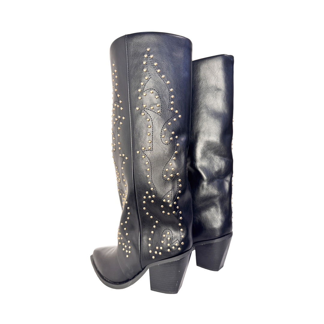 Texano Rosso di Sera Nero – Borchie Oro