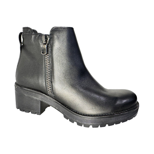 Tronchetto Donna Nero in Ecopelle Rosaerosa – Doppia Zip e Tacco 5 cm