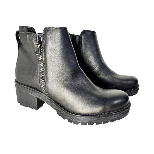 Tronchetto Donna Nero in Ecopelle Rosaerosa – Doppia Zip e Tacco 5 cm