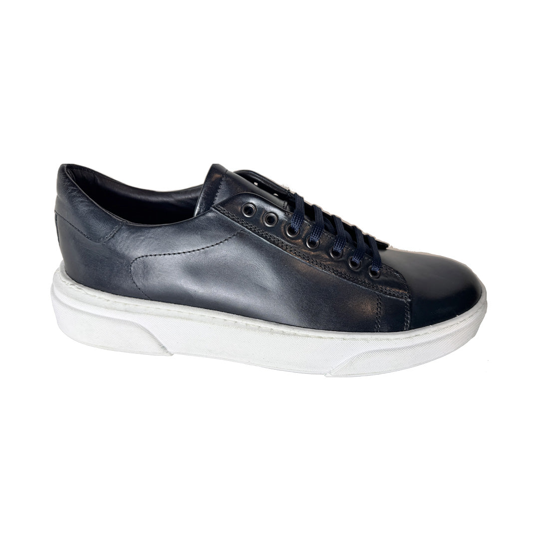 Sneakers Uomo Freetime Blu Vitello – In Ecopelle con Suola Bianca