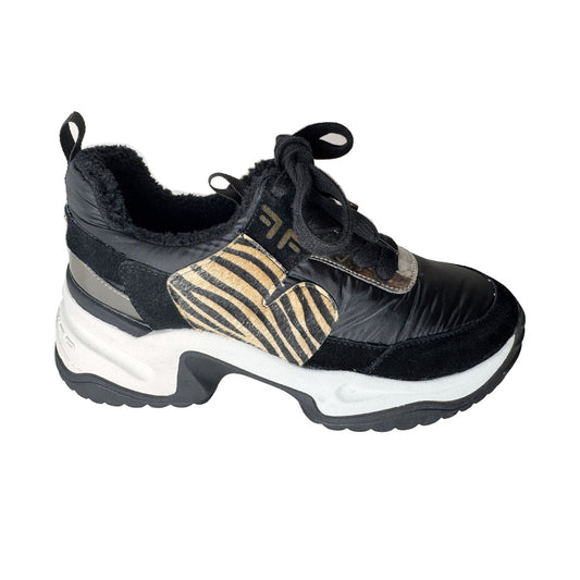 Sneaker Fornarina Nera in Suede – Effetto 100g con Interno in Pelliccia