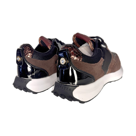 Sneakers Apepazza in Camoscio Cioccolato e Dettagli Bronzo