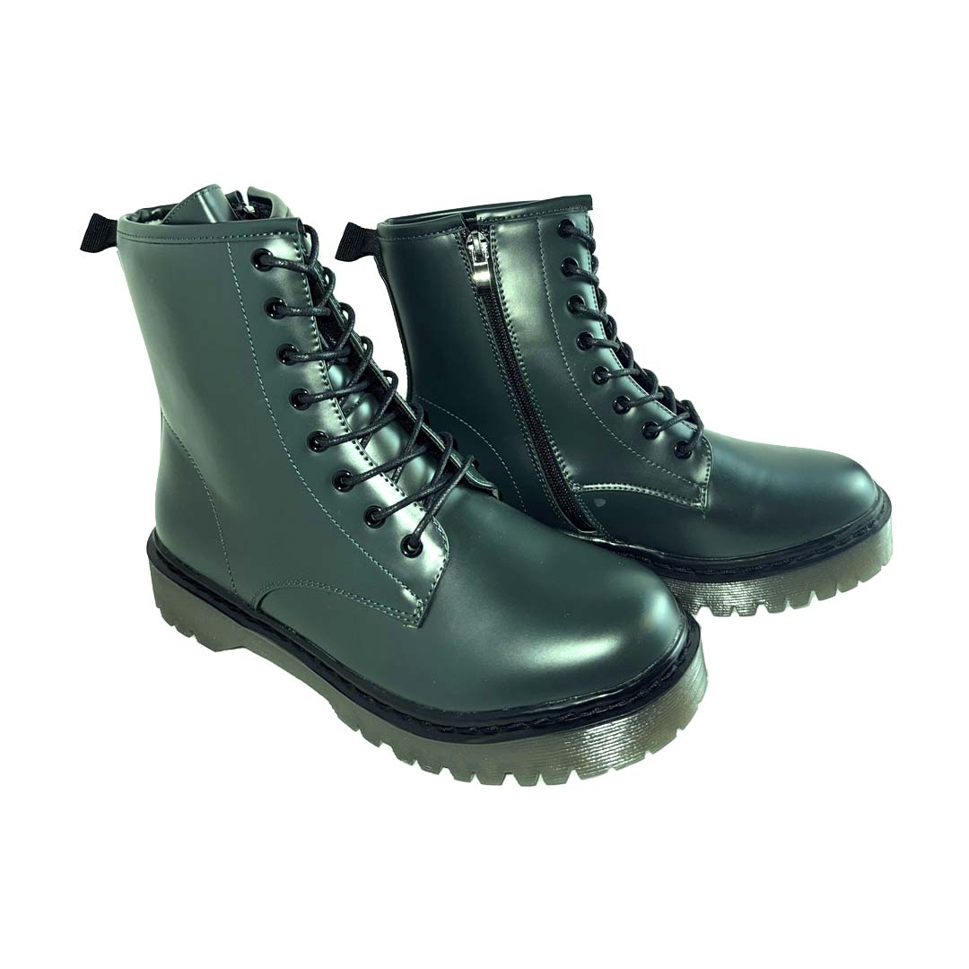 Anfibio Donna Verdone con Lacci e Zip Interna – Altezza 10 cm – Energy Footwear