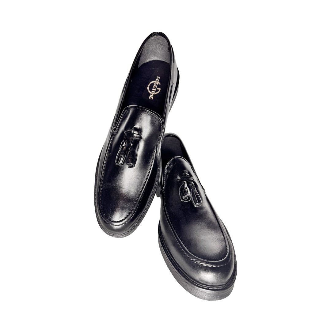 Mocassino Freetime in Pelle Nero con Nappine