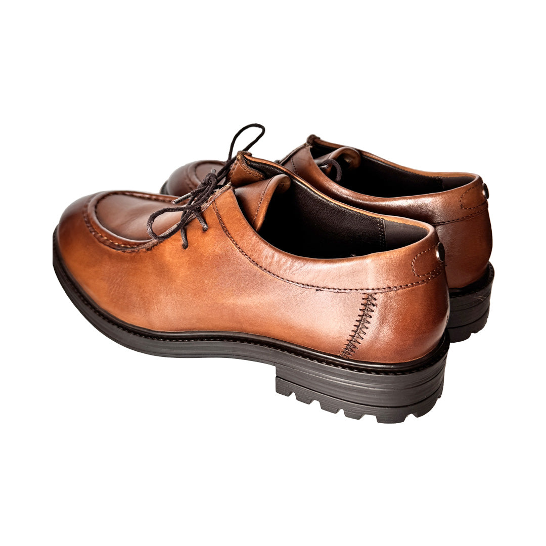 Scarpa Stringata Mille 940 Dino's in Pelle Cognac – Dettagli Testa di Moro