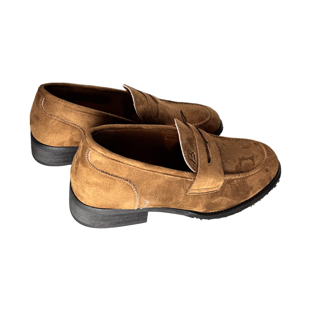 Mocassino Uomo Antonio Basile in Camoscio Cognac – Suola Antiscivolo