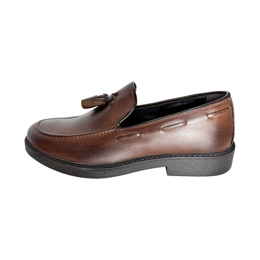 Mocassino Uomo Freetime in Pelle Testa di Moro con Nappine