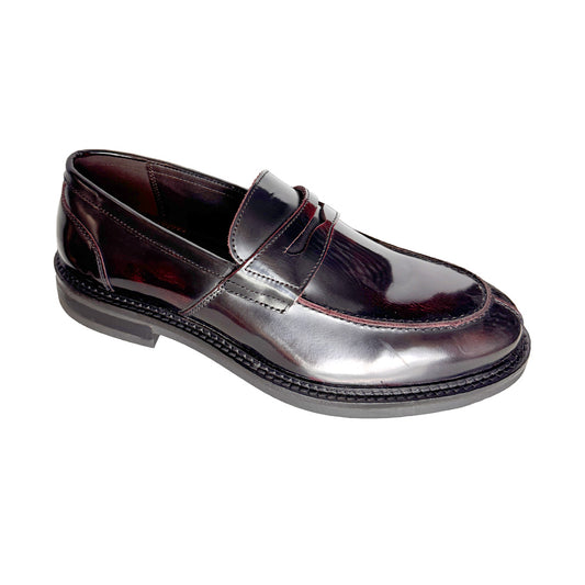 Mocassino Mille 940 Dino's in Pelle Abrasivata Bordeaux – Suola Monoblocco Nera